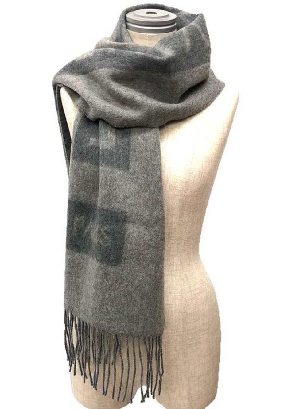 Louis Vuitton Cashmere Scarf Echarpe Baroda Gray Men - Picture 2 of 3